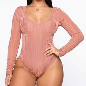 Brand new love me less body suit in olive green